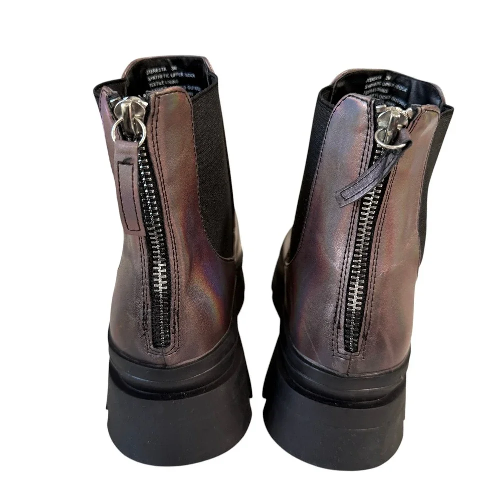Steve Madden JTERESTA Kids Iridescent Metallic‎ Platform Chelsea Boots Size 3M